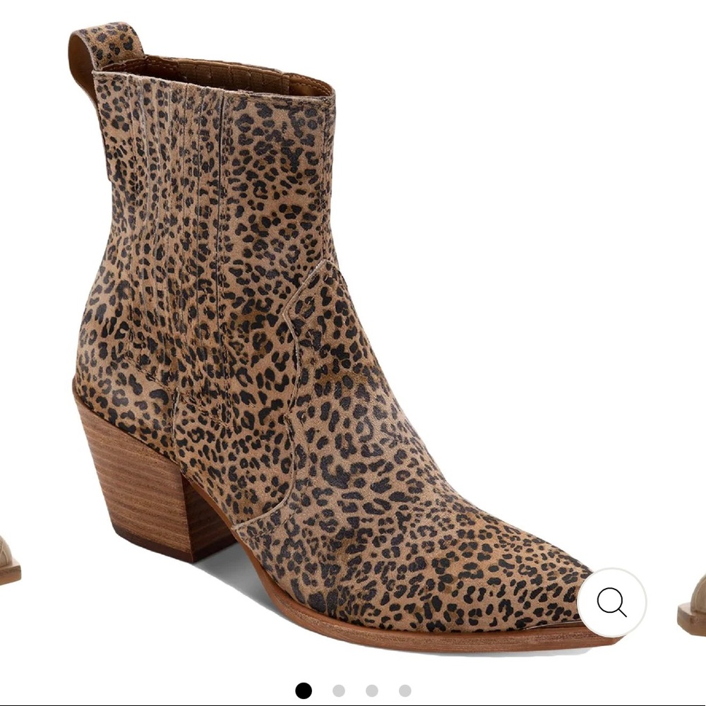 Dolce Vita Serna Leopard Bootie in Dusted Leather Suede